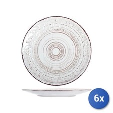 6x Vaisselle Étages H&h Cour En Grès Couleur Blanc ,Ø 27 CM