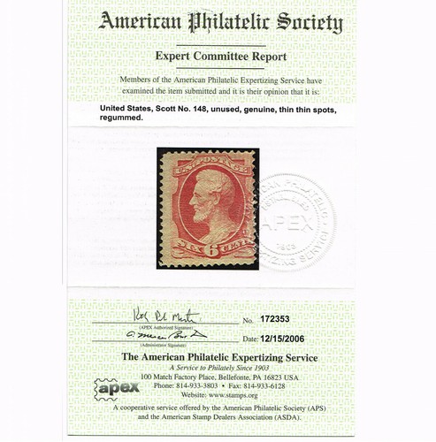 Genuine scott 148 mint lh - #148, rg