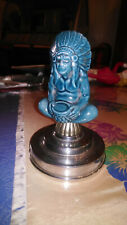 ART DECO 20's 30's 40's hood ornament porcelain CAST IRON ENAMEL signed  