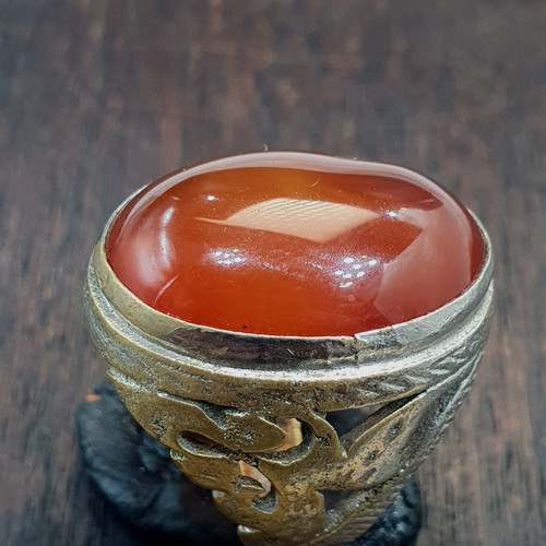 Bague vintage cornaline rouge