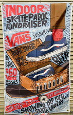Rare grande bannière VANS INDOOR SKATEPARK FUNDRAISER  VANS competition de SKATE
