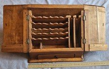 Range courrier en bois massif , 1 abattant voilé à restaurer