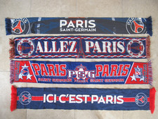 Lot 4 echarpe supporter Football PSG Paris Saint Germain vintage Scarpia