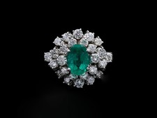 Bague Diamants Émeraude