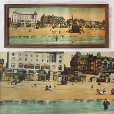 Ancienne PHOTO PANORAMIQUE Colorisée CHROMO Berck Plage - Old Colored Picture