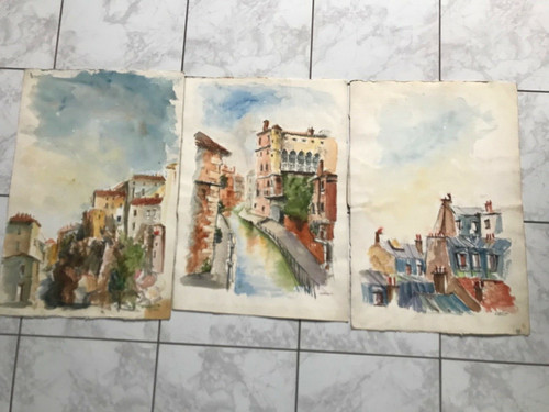 Aquarelles paysage normand - 3,
