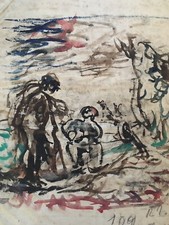 Beau Dessin Gouache Aquarelle