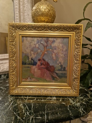 Peinture ancienne encadrée - peinture,