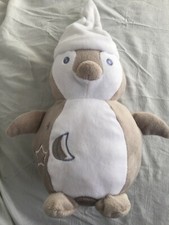 Doudou peluche pingouin gris