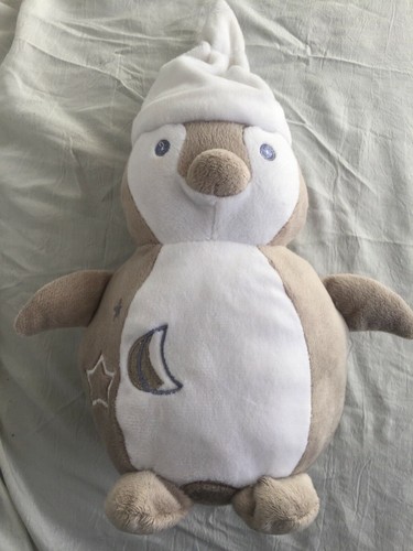 Doudou peluche pingouin gris