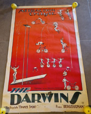 POSTER AFFICHE  ORIGINALE BICYCLETTE "FRANCE SPORTS" CIRQUE DARWINS CYCLISME