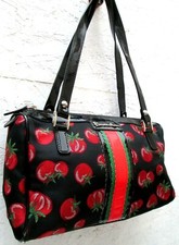 BRACCIALINI Sac à main  toile et similicuir vernis   Authentique  vintage 