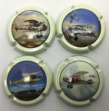SÉRIE AVIATION- 4 CAPSULES CHAMPAGNE- N° 784-784a-784b-784c- AVION - LOT 84