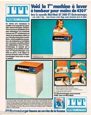 PUBLICITE ADVERTISING 095  1976   ITT   la machine à laver à tambour MINI- WASH