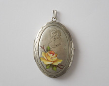 Pendentif Ancien Émail Rose