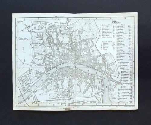 Antique maps pisa italy - antique, pisa,