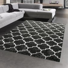 Designer et Modern tapis Maroc Salon tapis Orient en gris noir