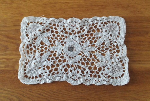 Ancien napperon coton blanc - ancien,