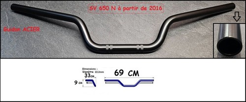 Guidon acier type origine - acier, sv
