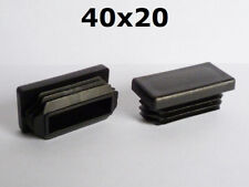 40x20 bouchon embout cap pour tube rectangulaire plastic PVC NOIR