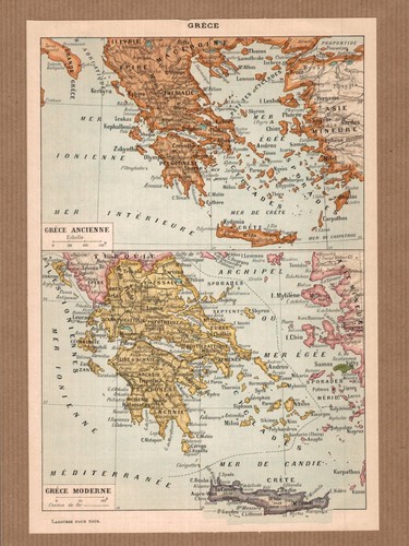 Lithographie ancienne grece - lithographie,