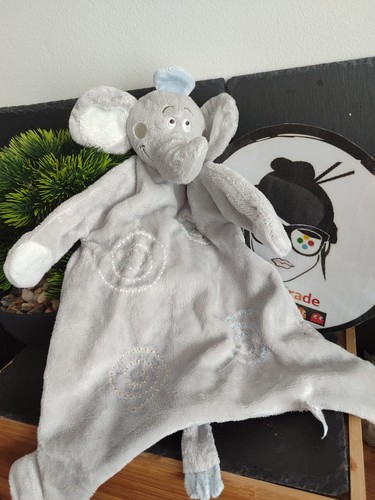 Doudou plat éléphant - doudou, gris