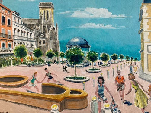 Belle peinture huile - peinture, carton