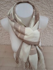 Écharpe Beige Crème Laine
