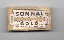 boite ancienne neuve pleine 10 lame rasoir publicitaire sonnal gold collection