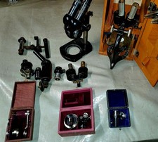 3 Coffret Optique WETZLAR  REICHER NACHET +2 Microscopes Carl Zeiss + LEMARDELEY