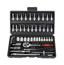 Jeu de 15 clés à douille Kit Réparation automobile boîte à outils clé à cliquet