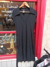 Robe noire Nathalie Chaize – Taille 42 – Élégance sobre et détails précieux