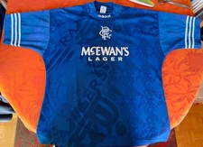 Maillot foot football Glasgow Rangers Vintage années 80 Taille 44-46 XL HOME