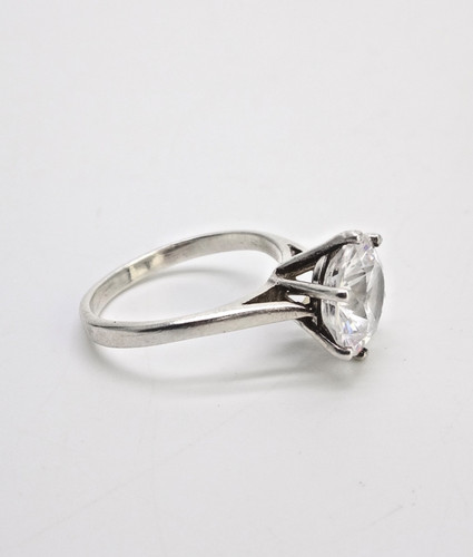 Bague solitaire argent - en,