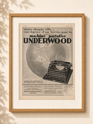 Pub ancienne underwood 1929 - pub,