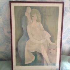 D'Après  Marie LAURENCIN ,Femme au Chien et à L'éventail ,Lithographie signée
