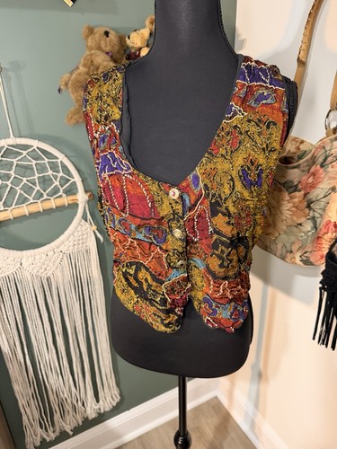 Vintage tapestry vest made - vintage, aj