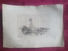 Louise Abbema par felix BUHOT. 1874. " femme assise sur un rocher ".