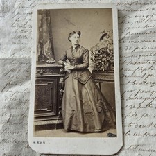 PHOTO CDV Coiffure Bijoux A. Ken Paris XIXè Albumen 1860 Mode Fashion