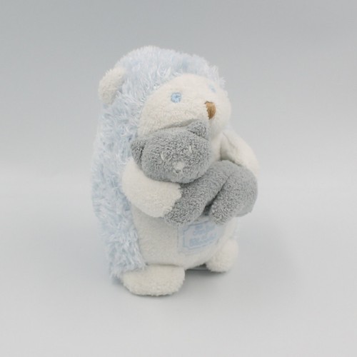 Doudou hérisson bleu avec