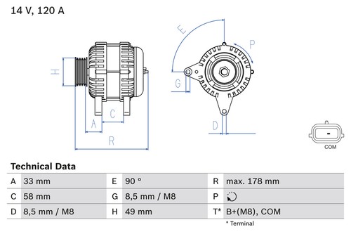 Bosch 986 084 100 alternator - 0,
