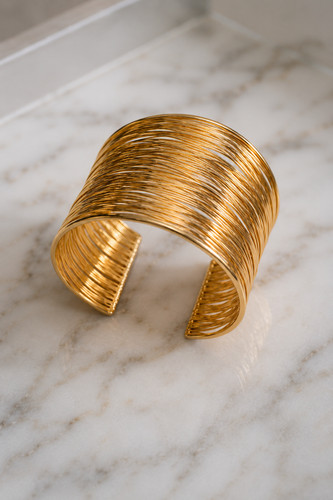 Bracelet manchette sculptural