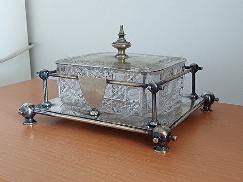 Bonbonnière cristal argent - et,