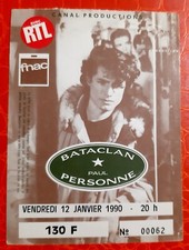 ticket billet used stub place concert PAUL PERSONNE 1990 PARIS bataclan