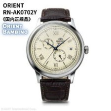 Montre automatique ORIENT Bambino SUN & MOON mécanique RN-AK0803Y homme ivoir...
