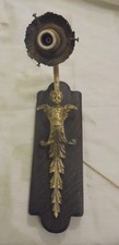 ANCIENNE APPLIQUE  EN BRONZE ET BOIS ANGELOT ANGE XIXème N406
