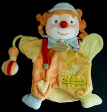 SD. DOUDOU ET COMPAGNIE MARIONNETTE CLOWN le rire médecin ORANGE ROUGE BLEU TBE