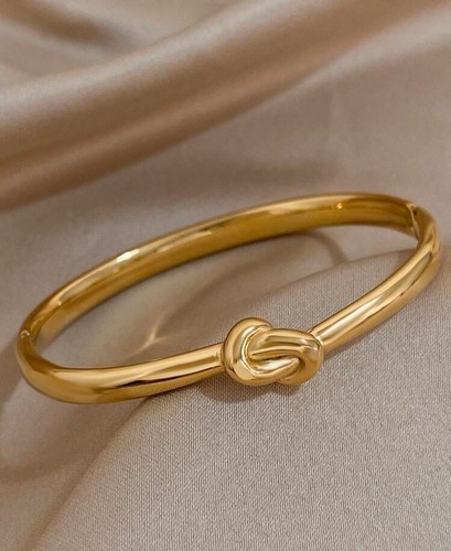 Bracelet noeud doré acier - noeud,