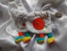 Doudou tigre (chat) blanc, multicoloren fourrure, plat,  Simba, Nicotoy, Kiabi