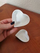 Coeurs repose sachet de thé en faience blanche